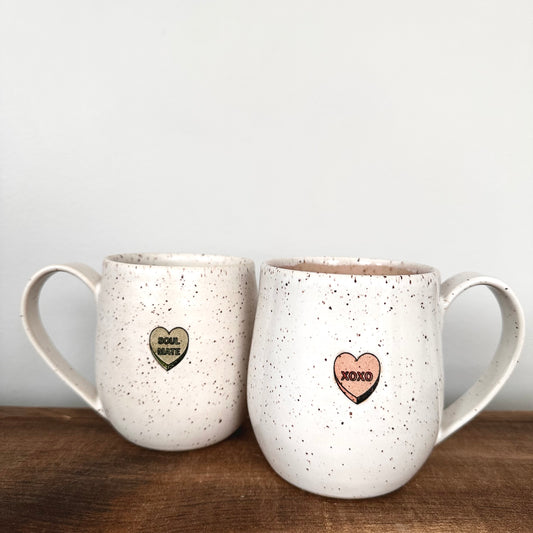 Single Candy Heart speckled mug