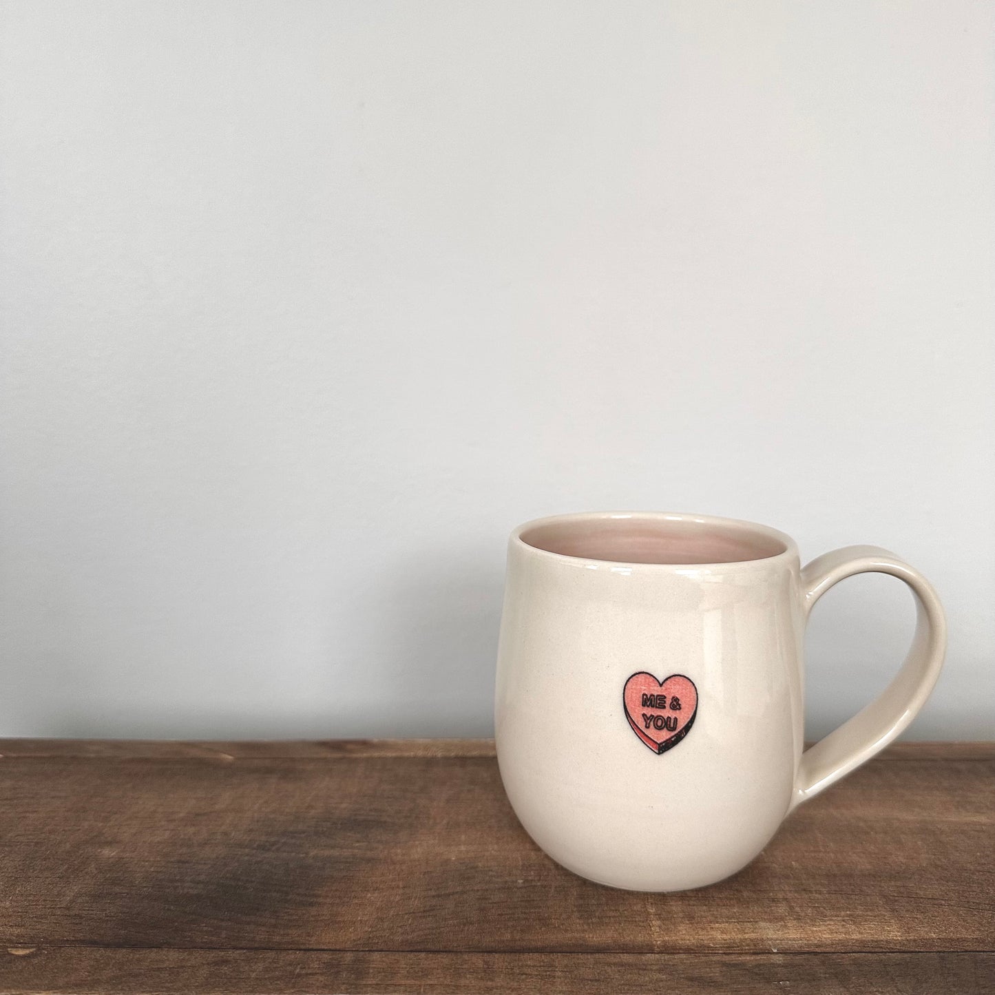 Single Candy Heart porcelain mug